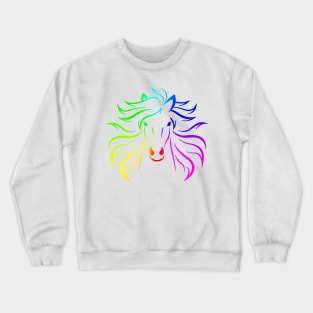 Rainbow Horse Face Crewneck Sweatshirt